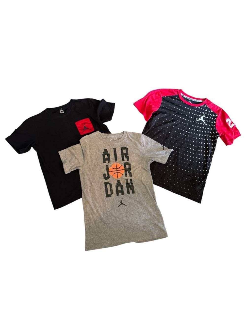 Jordan Kids' Short-Sleeve Tee 3-Pack in Black, Gray & Red